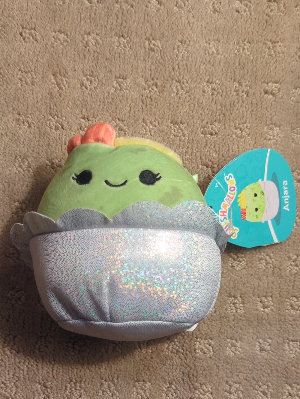 Squishmallows Aniara Green Sushi Plush with Iridescent Shell